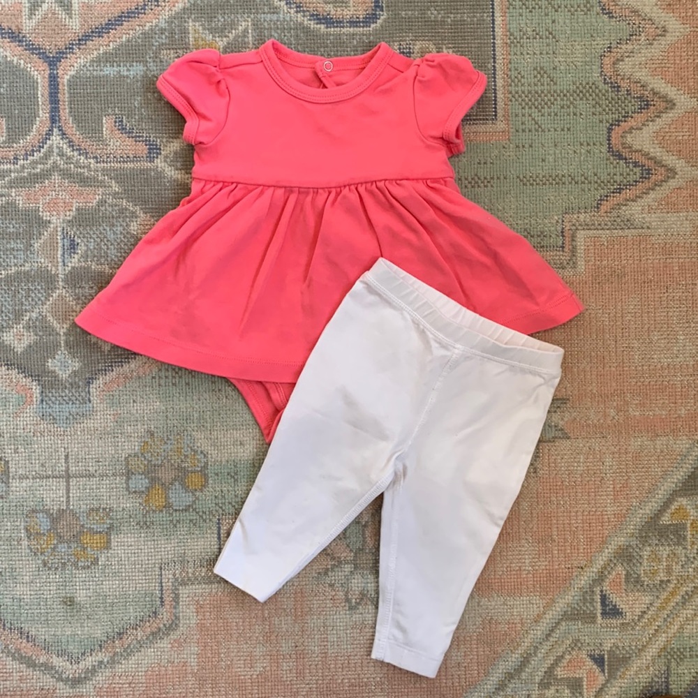 Primary.com Dress and Legging Set, Size 3-6 Months